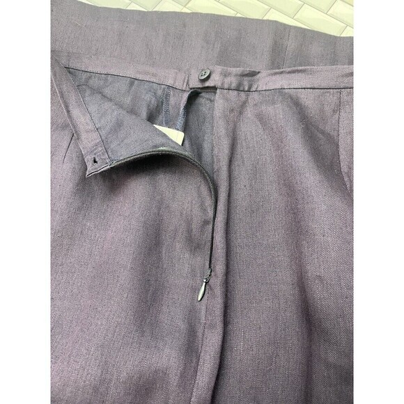 Lafayette 148 New York Maxi Skirt Side Slit 100% Linen Purple New Beachy - Picture 6 of 12